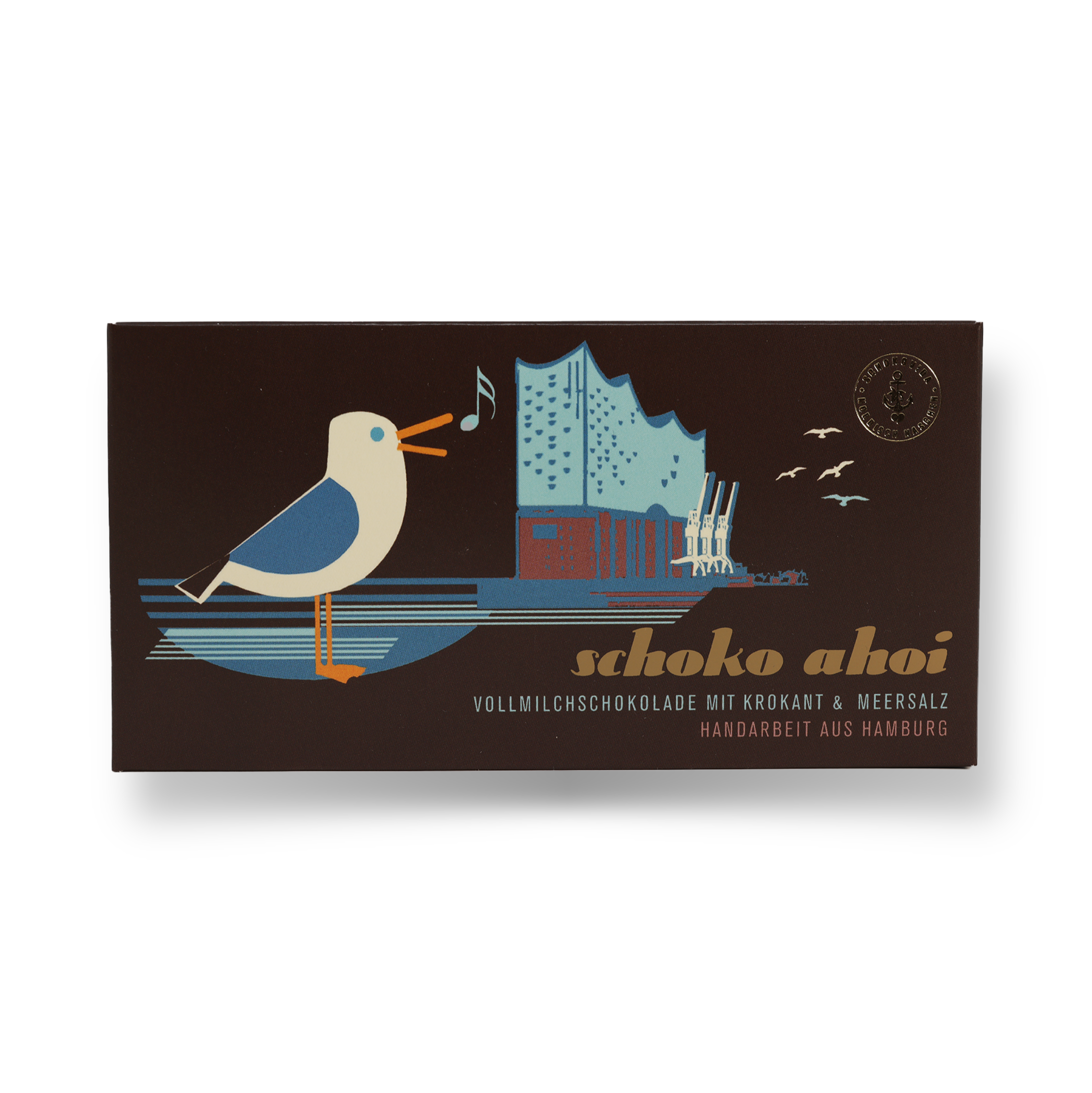 Schoko Ahoi "Elphi" – Vollmilchschokolade mit Krokant und einer Prise Meersalz, 100g